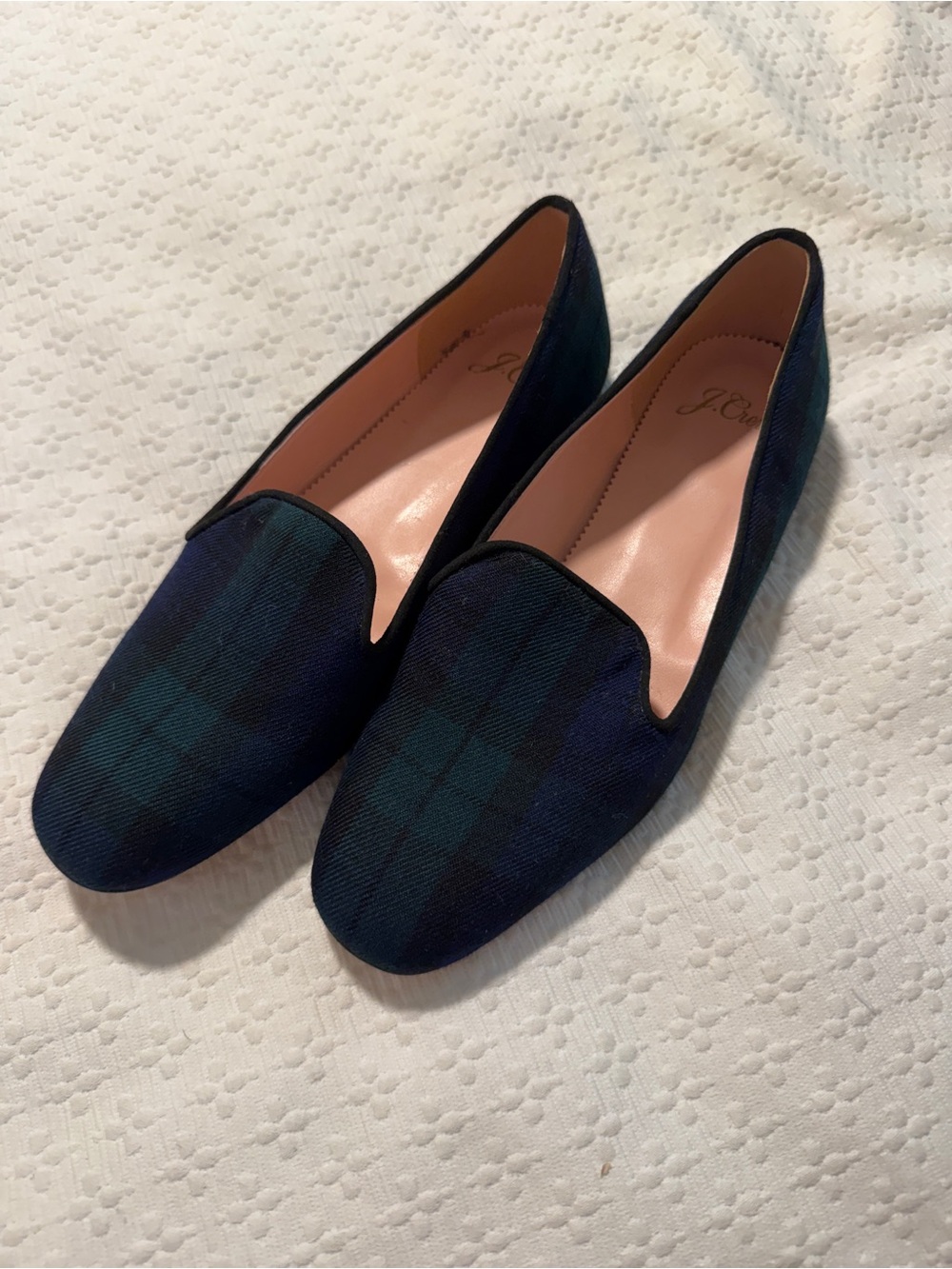J. Crew Blackwatch Plaid Tartan Smoking Loafers NWOT 7